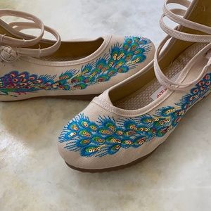 Peacock Fabric Summer Shoe